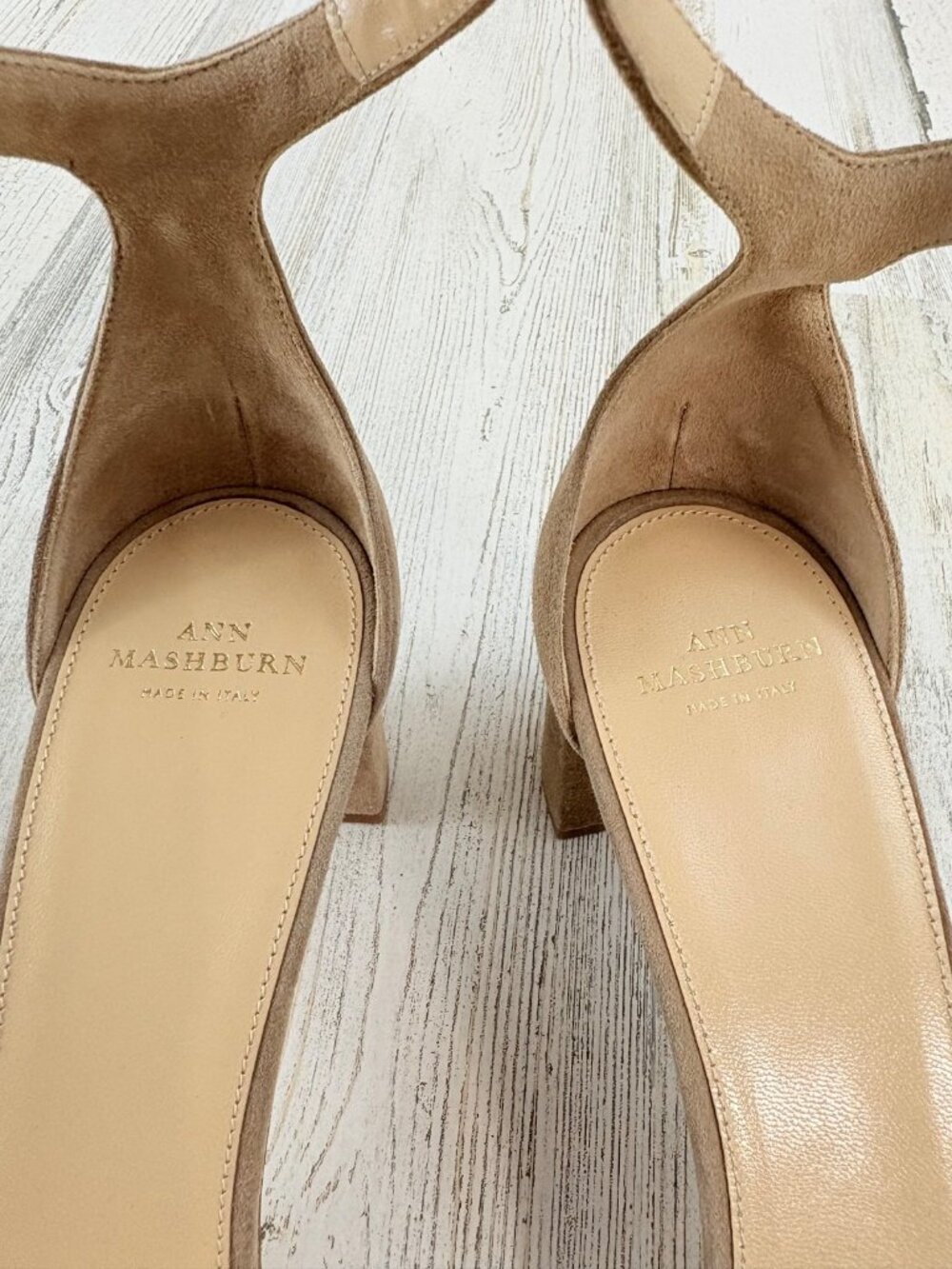 Ann Mashburn Anke Wrap Heel Sandals Womens Shoes 39 8.5 Tan Suede - Picture 5 of 15